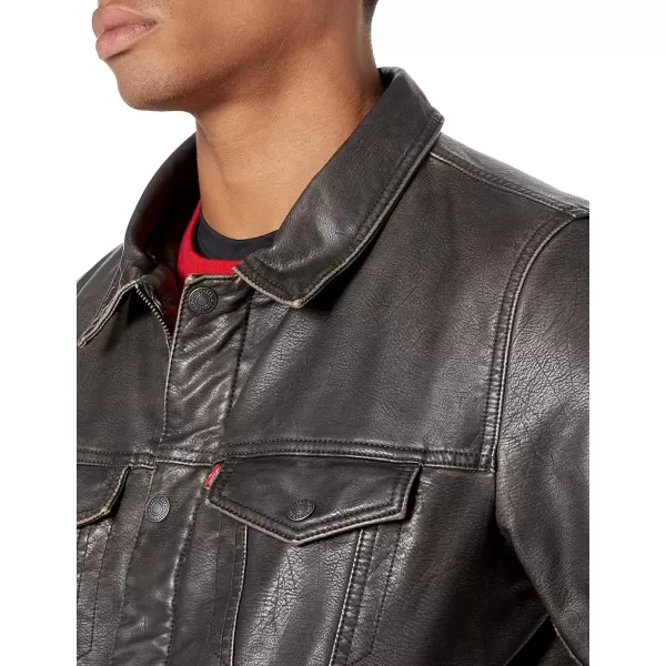 Levis Mens Sherpa Lined Trucker JacketDark Brown