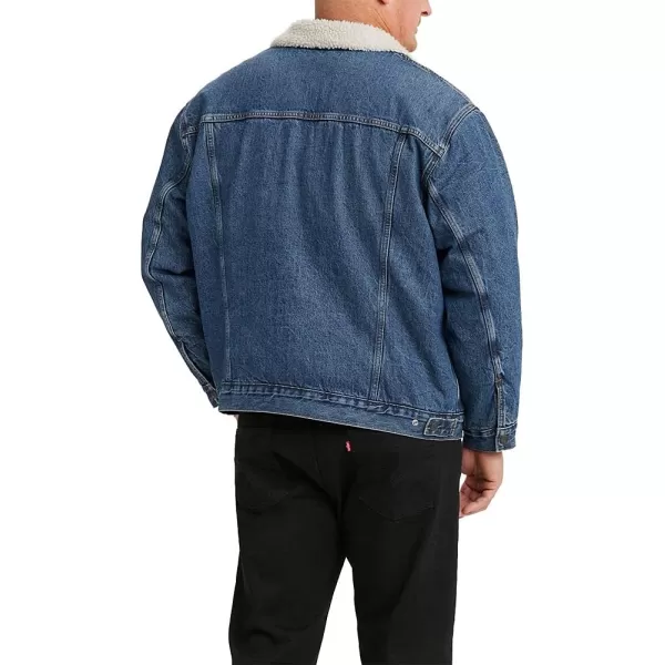 Levis Mens Sherpa Trucker Jacket Also Available in Big amp TallBig Television  Medium Indigo