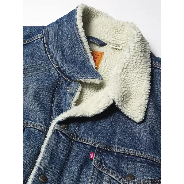 Levis Mens Sherpa Trucker Jacket Also Available in Big amp TallBig Television  Medium Indigo