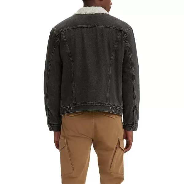 Levis Mens Sherpa Trucker Jacket Also Available in Big amp TallStandard Black Stonewash