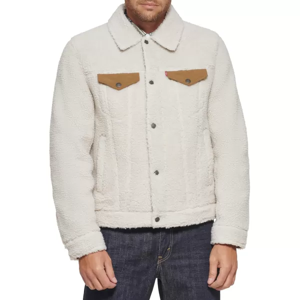 Levis Mens Sherpa Trucker Jacket Also Available in Big amp TallStandard CreamBrown