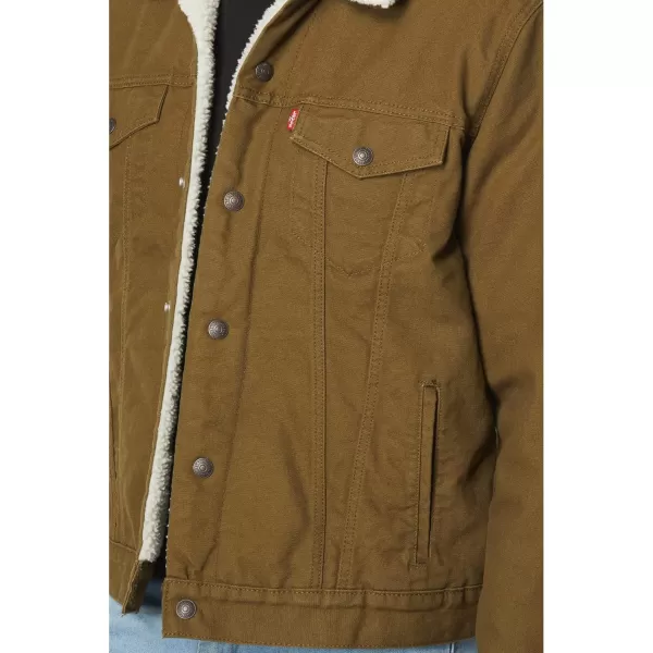 Levis Mens Sherpa Trucker Jacket Also Available in Big amp TallStandard Dark Olive