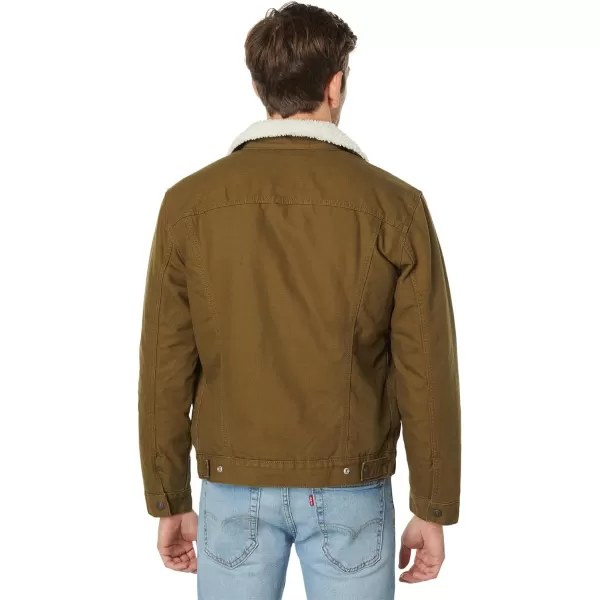 Levis Mens Sherpa Trucker Jacket Also Available in Big amp TallStandard Dark Olive