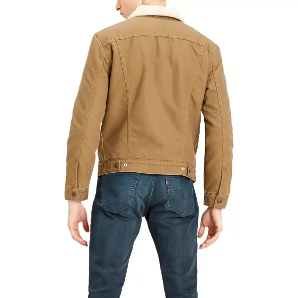 Levis Mens Sherpa Trucker Jacket Also Available in Big amp TallStandard New Cougar Canvas