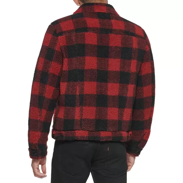 Levis Mens Sherpa Trucker Jacket Also Available in Big amp TallStandard Red PlaidBlack