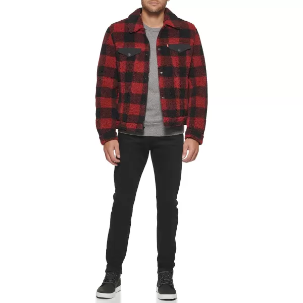 Levis Mens Sherpa Trucker Jacket Also Available in Big amp TallStandard Red PlaidBlack