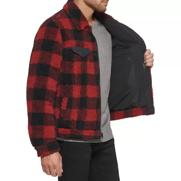 Levis Mens Sherpa Trucker Jacket Also Available in Big amp TallStandard Red PlaidBlack