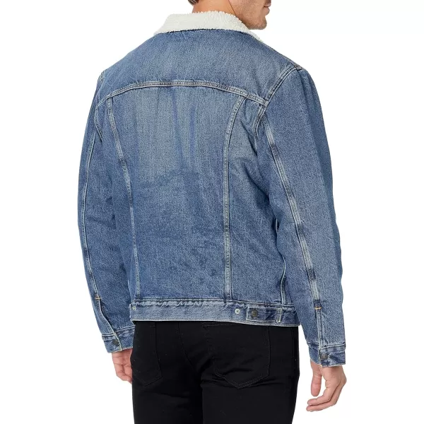 Levis Mens Sherpa Trucker Jacket Also Available in Big amp TallTall Television  Medium Indigo