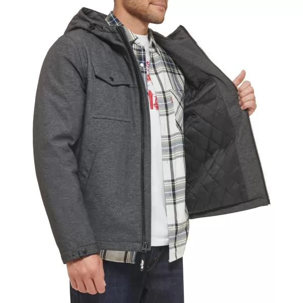 Levis Mens Soft Shell Hooded Storm Coat Regular  Big  Tall SizesGraphite