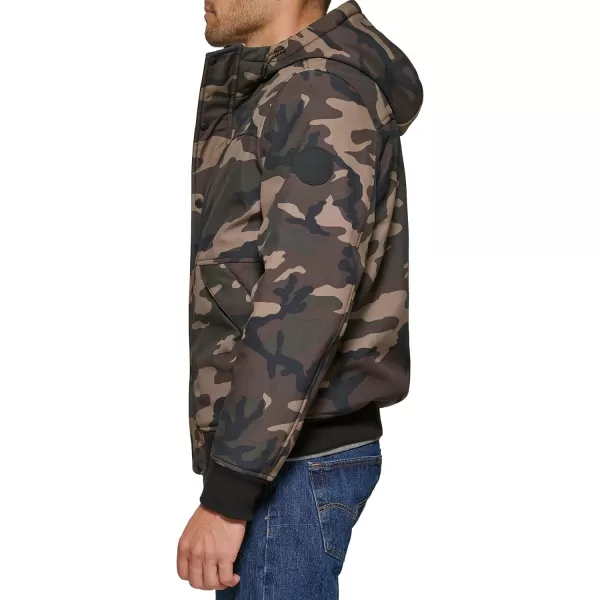 Levis Mens Soft Shell Sherpa Lined Hoody Bomber JacketCamouflage