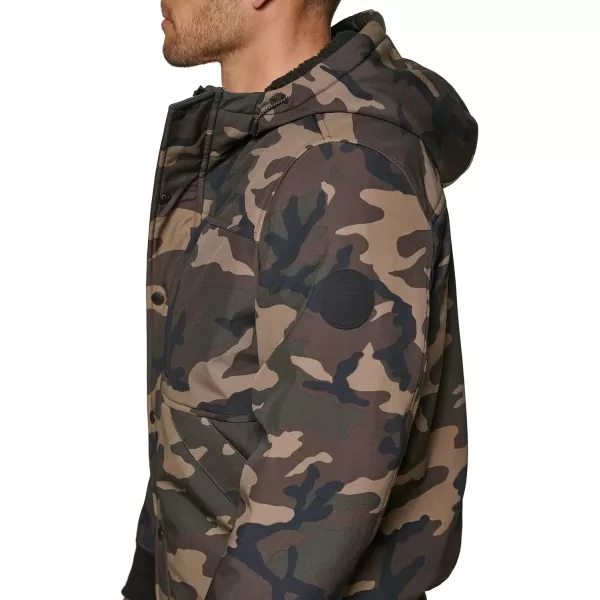 Levis Mens Soft Shell Sherpa Lined Hoody Bomber JacketCamouflage