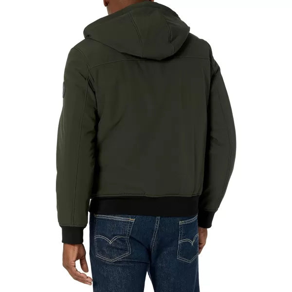 Levis Mens Soft Shell Sherpa Lined Hoody Bomber JacketOlive