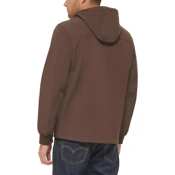 Levis Mens Soft Shell Trail Hoody JacketDark Brown