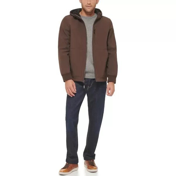 Levis Mens Soft Shell Trail Hoody JacketDark Brown