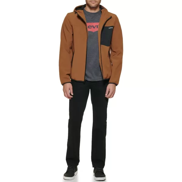 Levis Mens Softshell Active HoodieBrown