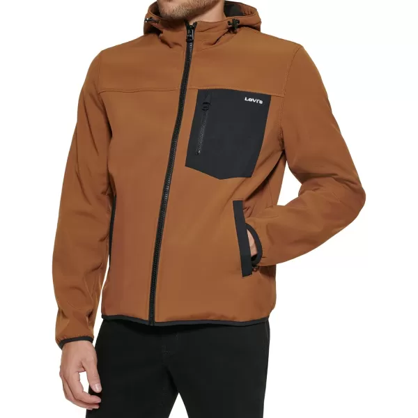 Levis Mens Softshell Active HoodieBrown