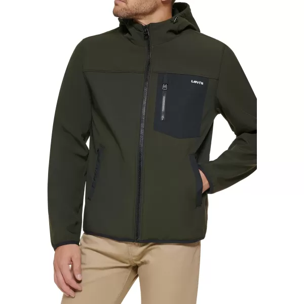 Levis Mens Softshell Active HoodieOlive