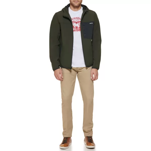 Levis Mens Softshell Active HoodieOlive
