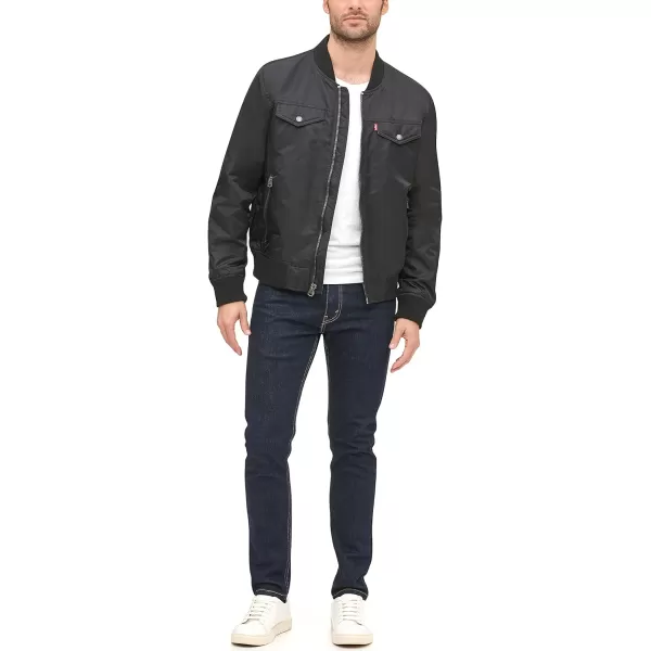 Levis Mens Varsity Bomber Trucker JacketBlack