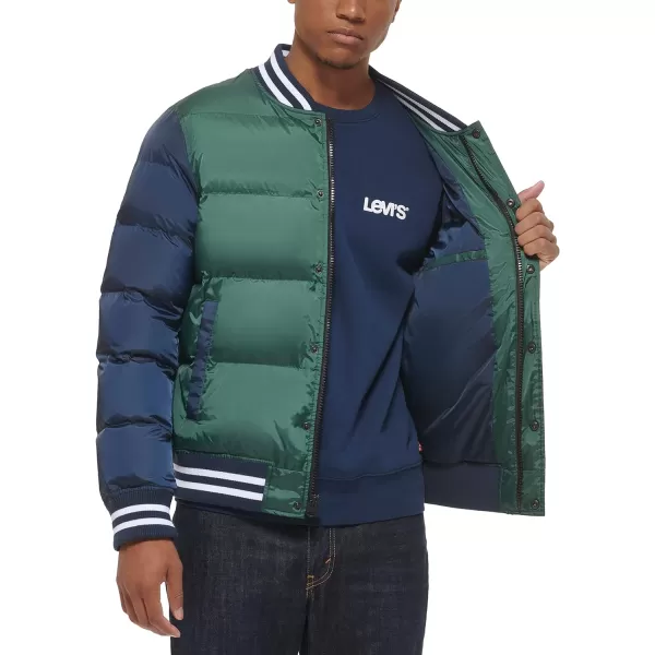 Levis Mens Varsity Puffer JacketNavyGreen