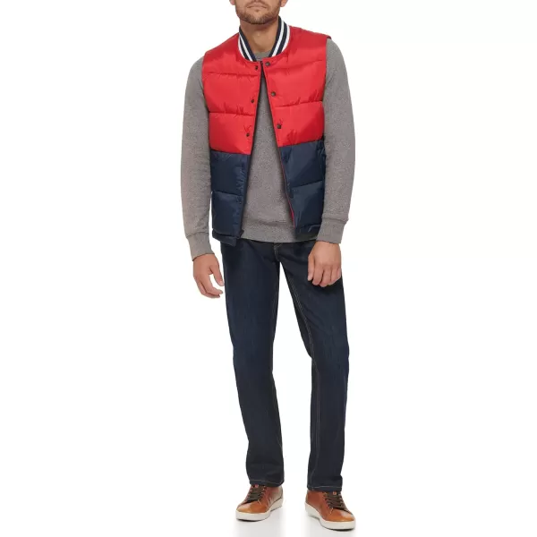 Levis Mens Varsity Puffer JacketRedNavy Vest