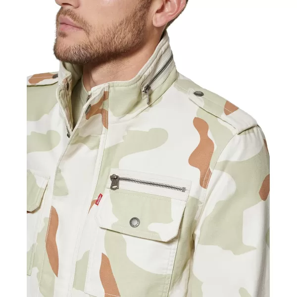 Levis Mens Washed Cotton Military Jacket Regular amp Big amp Tall SizesDesert Camo