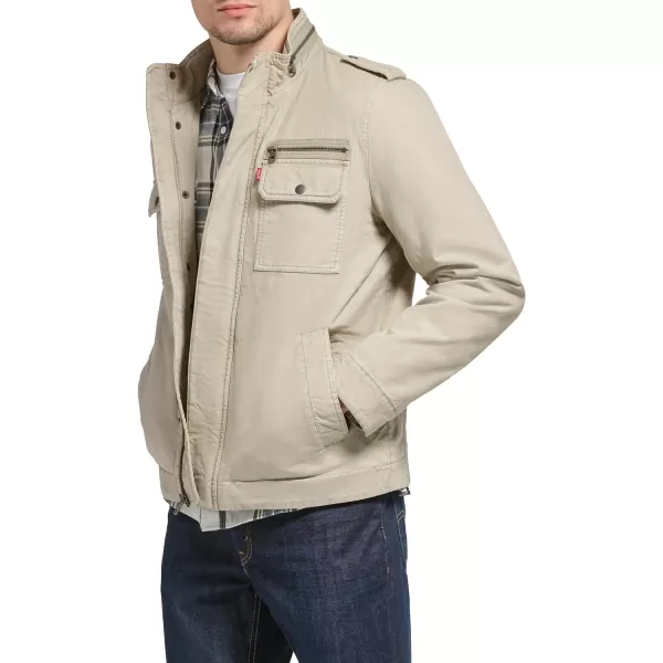 Levis Mens Washed Cotton Military Jacket Regular amp Big amp Tall SizesStone Filled