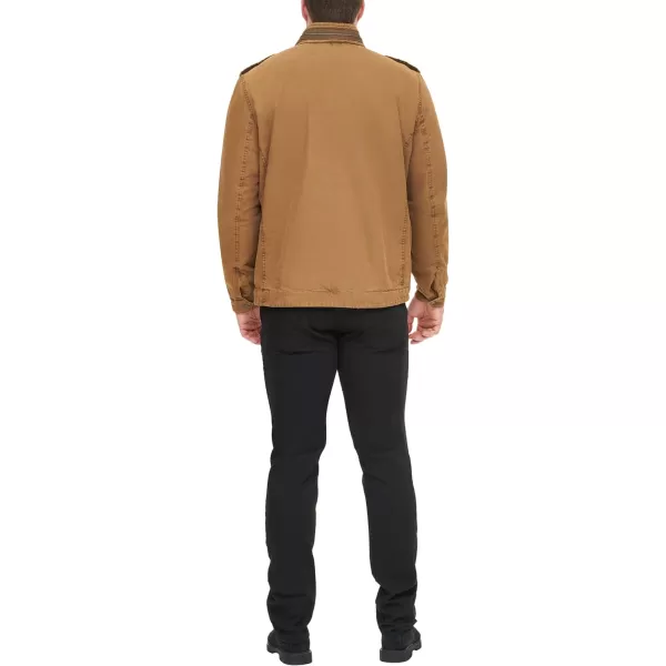 Levis Mens Washed Cotton Military Jacket Regular amp Big amp Tall SizesWorker Brown Filled