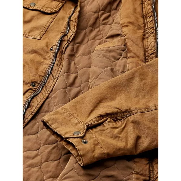 Levis Mens Washed Cotton Military Jacket Regular amp Big amp Tall SizesWorker Brown Filled
