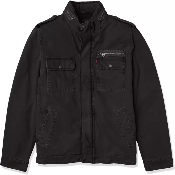 Levis Mens Washed Cotton Military JacketBlack