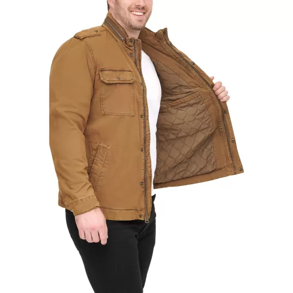 Levis Mens Washed Cotton Military JacketBrown