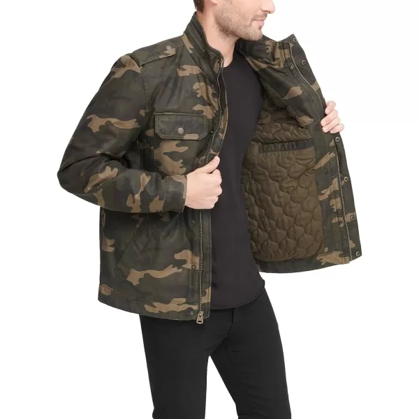 Levis Mens Washed Cotton Military JacketCamouflage
