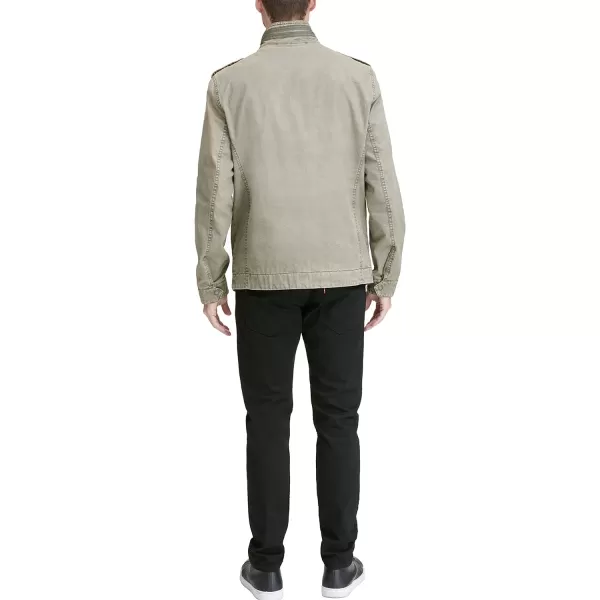 Levis Mens Washed Cotton Military JacketLight Olive Unfilled