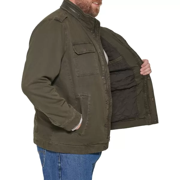 Levis Mens Washed Cotton Military JacketOlive