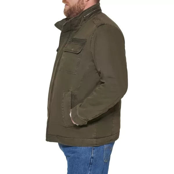 Levis Mens Washed Cotton Military JacketOlive