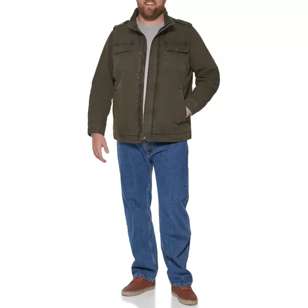 Levis Mens Washed Cotton Military JacketOlive