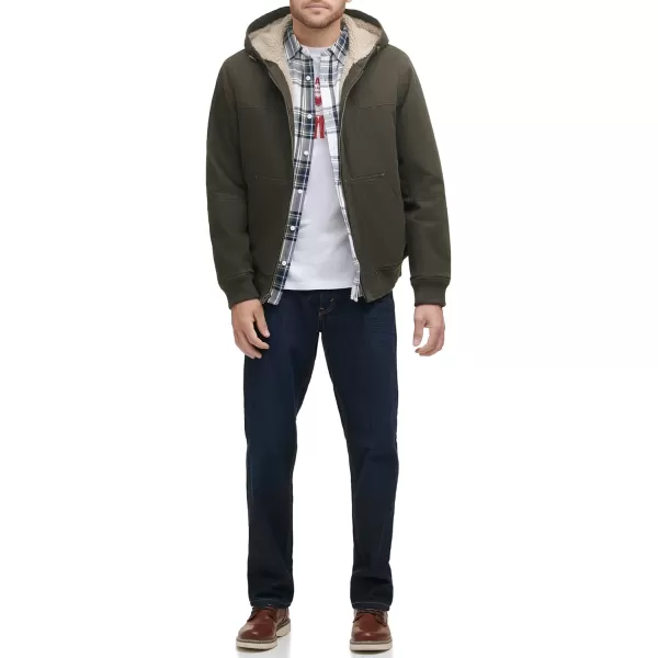 Levis Mens Workwear Cotton Canvas Hoody Bomber Jacket Regular amp Big amp Tall SizesOlive