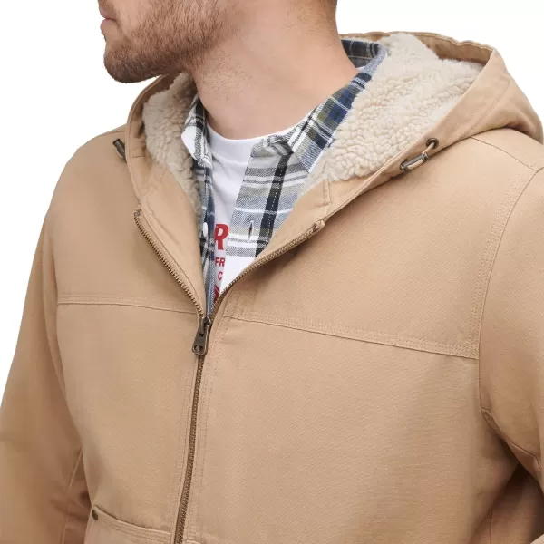 Levis Mens Workwear Cotton Canvas Hoody Bomber Jacket Regular amp Big amp Tall SizesTan