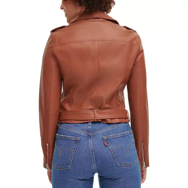 Levis Womens Belted Faux Leather Moto Jacket Regular  Plus SizeCamel