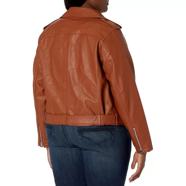 Levis Womens Belted Faux Leather Moto Jacket Regular  Plus SizeCamel