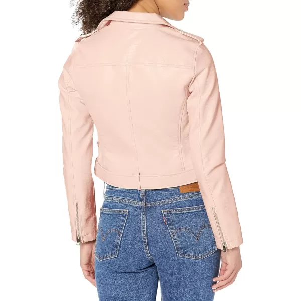 Levis Womens Belted Faux Leather Moto Jacket Regular  Plus SizePeach Blush