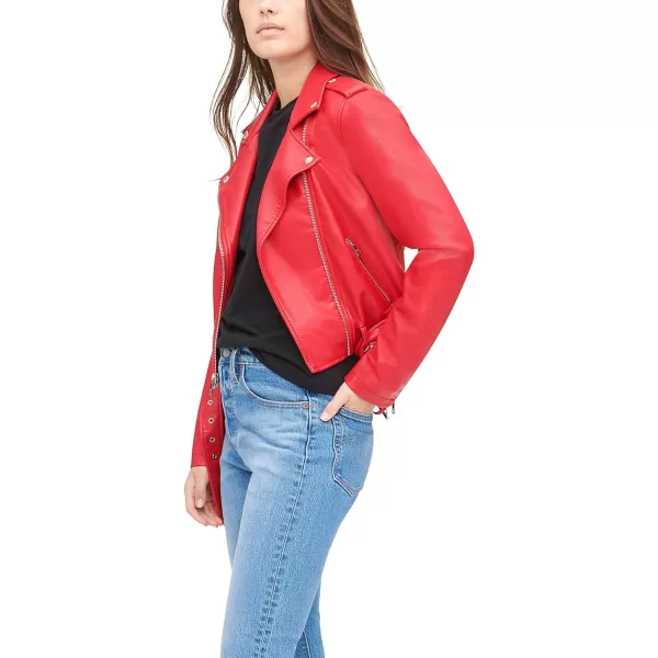 Levis Womens Belted Faux Leather Moto Jacket Regular  Plus SizeRed