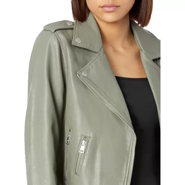 Levis Womens Belted Faux Leather Moto Jacket Regular  Plus SizeSage Green