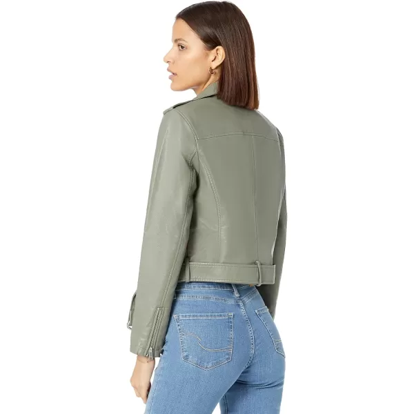 Levis Womens Belted Faux Leather Moto Jacket Regular  Plus SizeSage Green