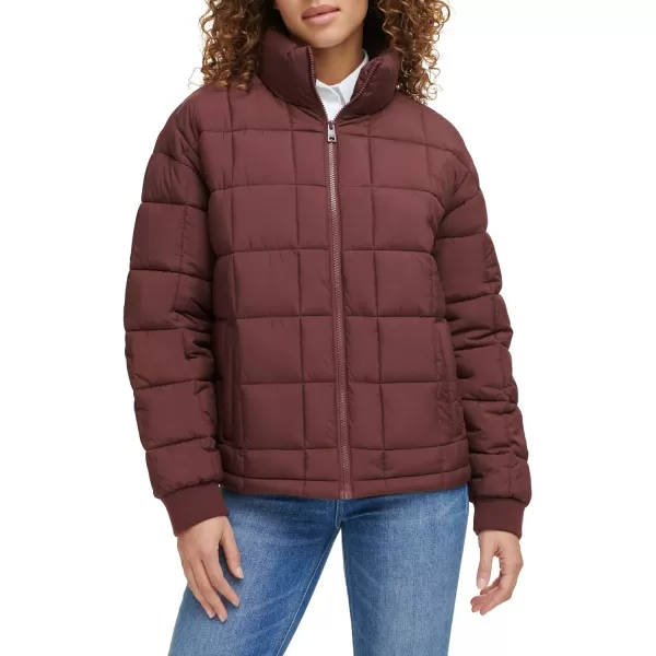 Levis Womens Box Quilted Puffer JacketDark Chocolate