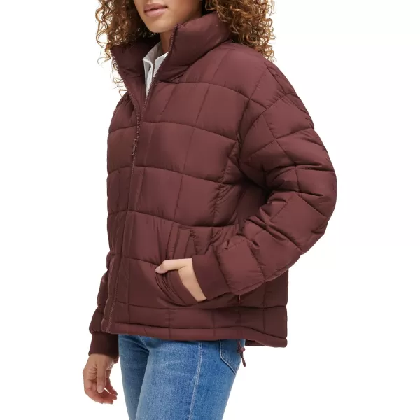 Levis Womens Box Quilted Puffer JacketDark Chocolate