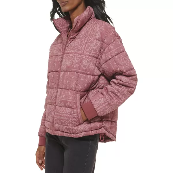 Levis Womens Box Quilted Puffer JacketFaded Red Bandana