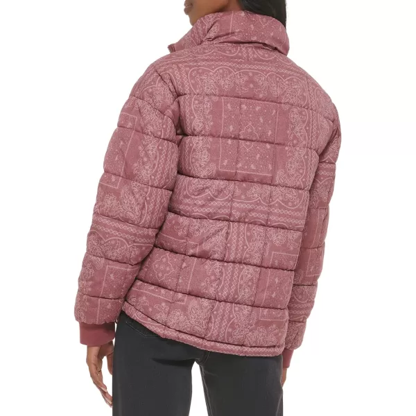 Levis Womens Box Quilted Puffer JacketFaded Red Bandana