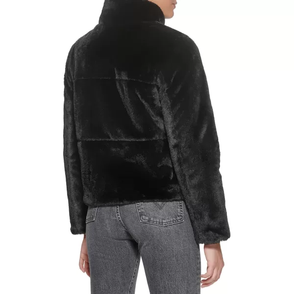 Levis Womens Breanna Puffer Jacket Standard and Plus SizesBlack Faux Fur