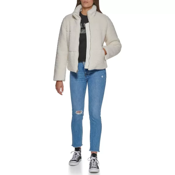 Levis Womens Breanna Puffer Jacket Standard and Plus SizesCream Sherpa